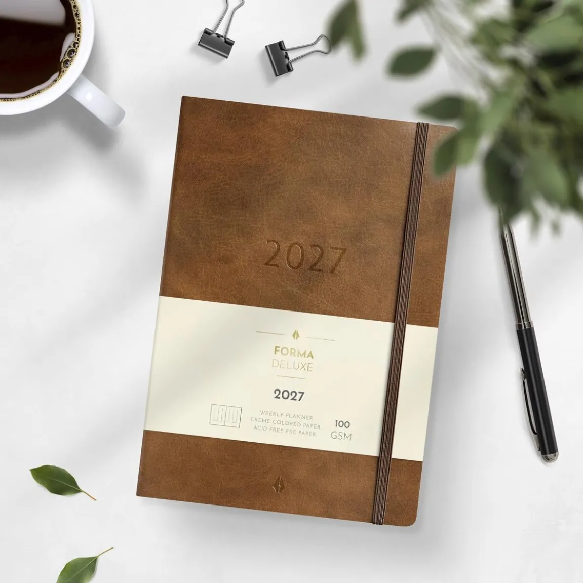 Almanacka Burde 5965 Agency Forma DeLuxe 2027 Brun