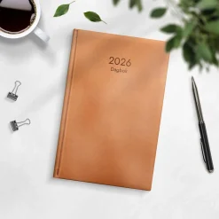 Almanacka Burde 1029 Dagbok Konstläder Inbunden 2027 Cognac