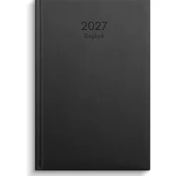 Almanacka Burde 5880 Dagbok Konstläder Inbunden 2027 Svart