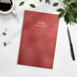 Almanacka Burde 1087 Dagbokskalender Inbunden 2027 Röd