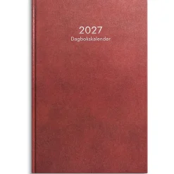 Almanacka Burde 1087 Dagbokskalender Inbunden 2027 Röd