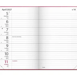 Almanacka Burde 3328 Fickagenda Konstläder 2027 Röd