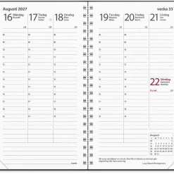 Almanacka Burde 3659 Interplano II Skinn 2027 Svart