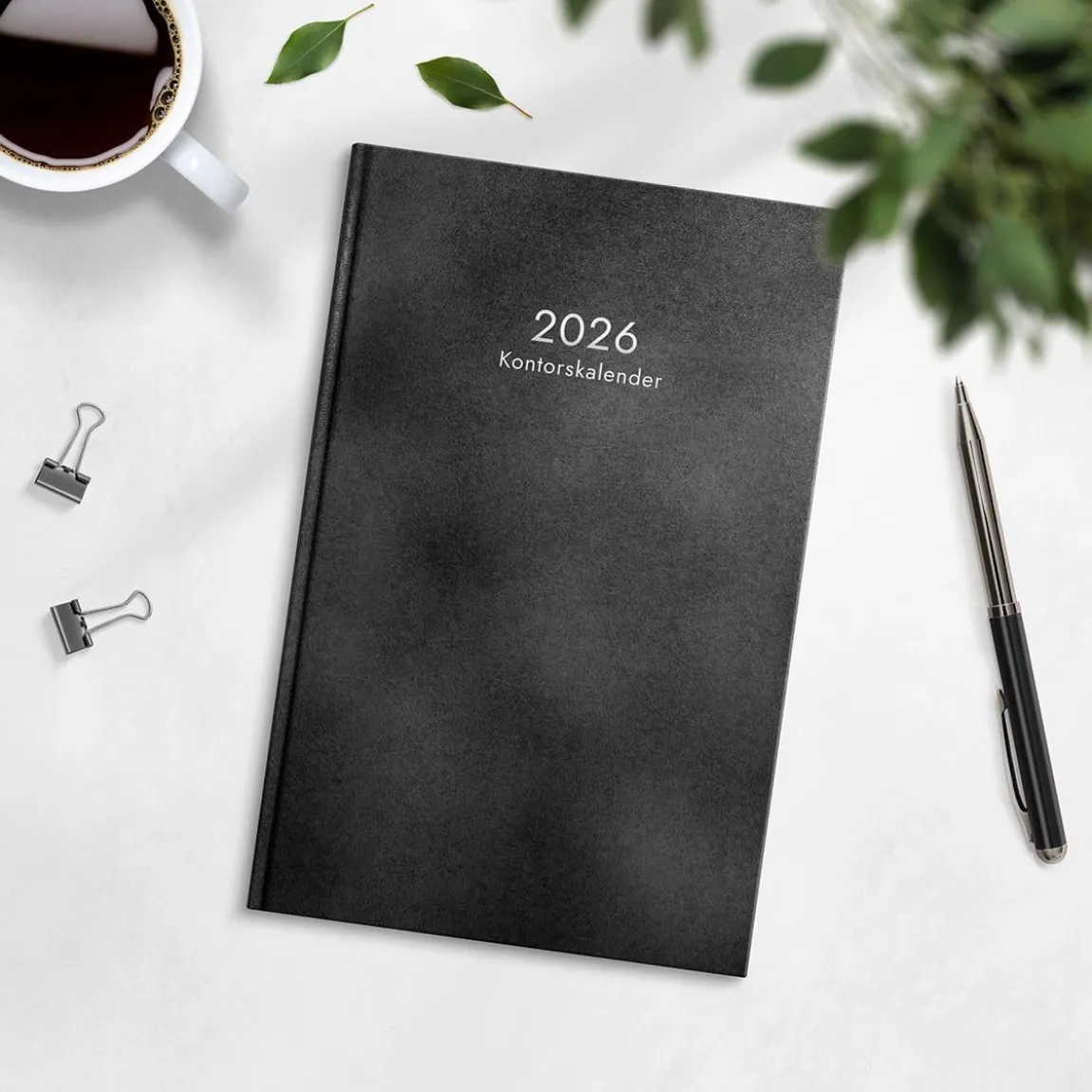 Almanacka Burde 1073 Kontorskalender Inbunden 2027 Svart