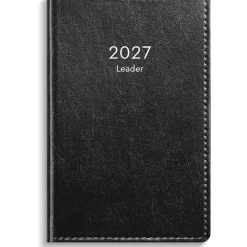 Almanacka Burde 3331 Leader Konstläder inbunden 2027 Svart