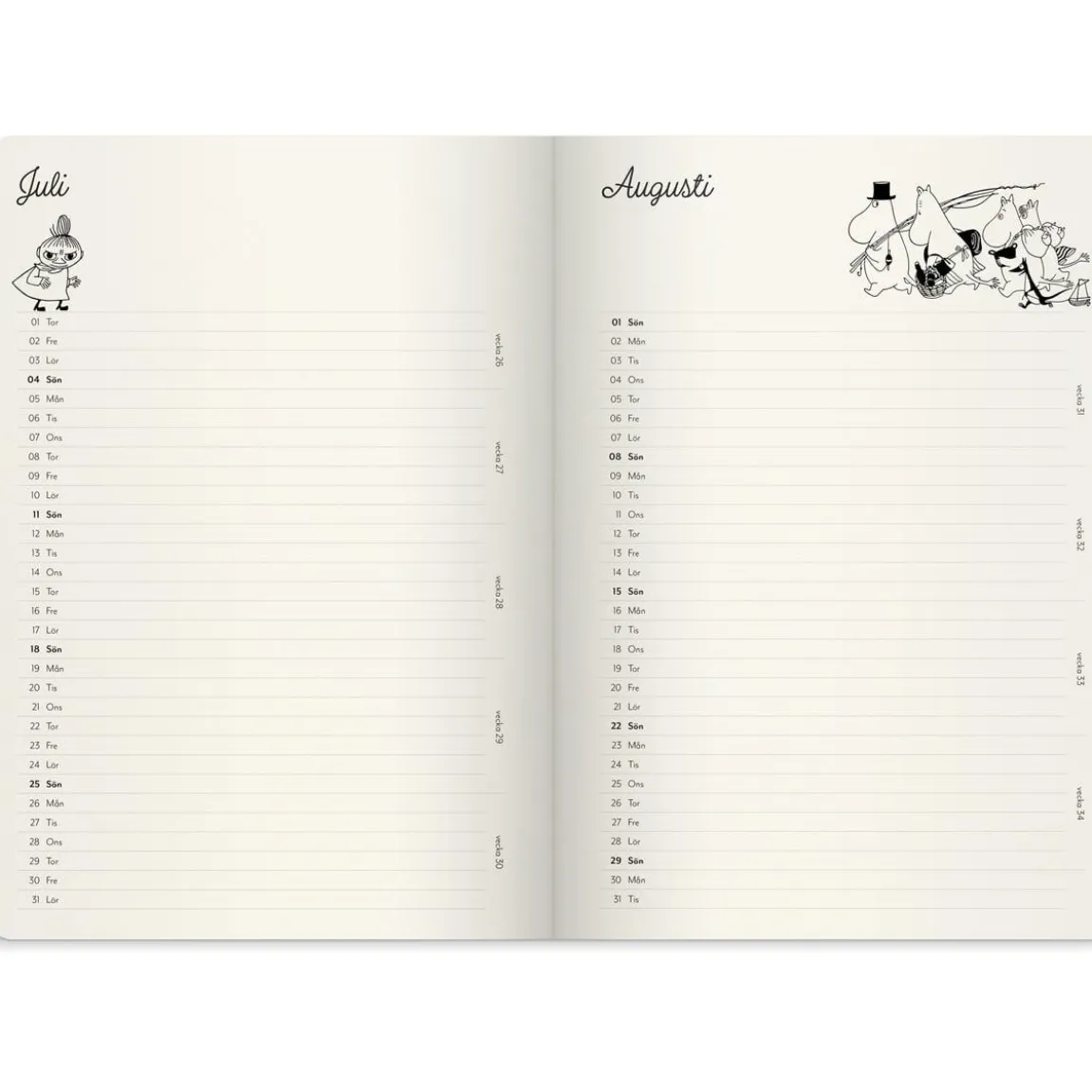 Almanacka Burde 1289 Mumin 2027 A5
