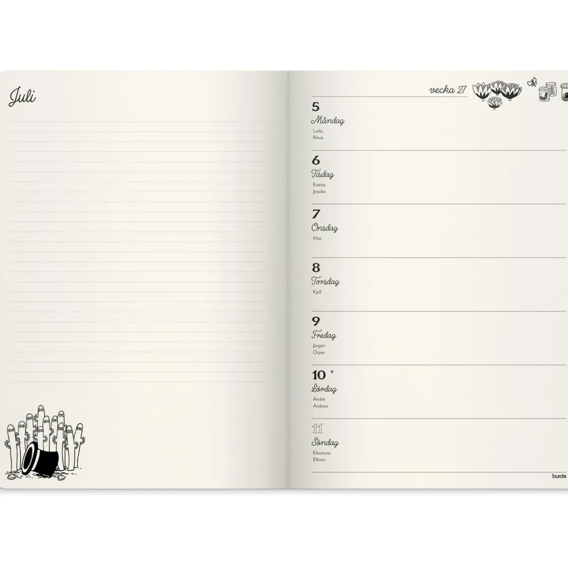 Almanacka Burde 1289 Mumin 2027 A5