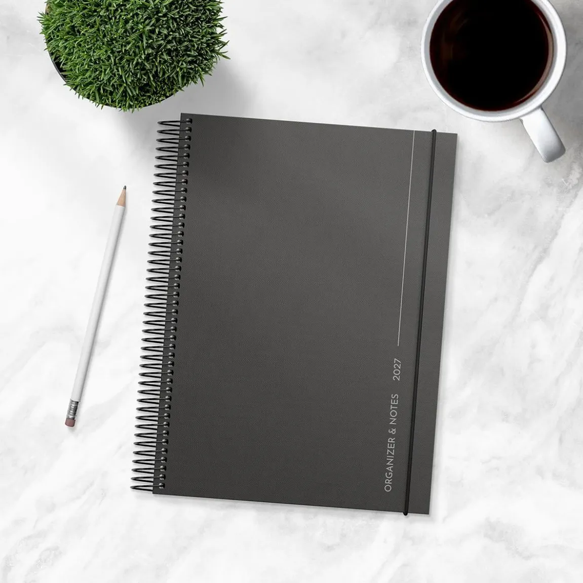 Almanacka Burde 1044 Organizer & Notes 2027 Svart