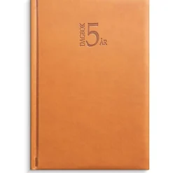 Almanacka Burde 1055 5-årsdagbok Konstläder Cognac