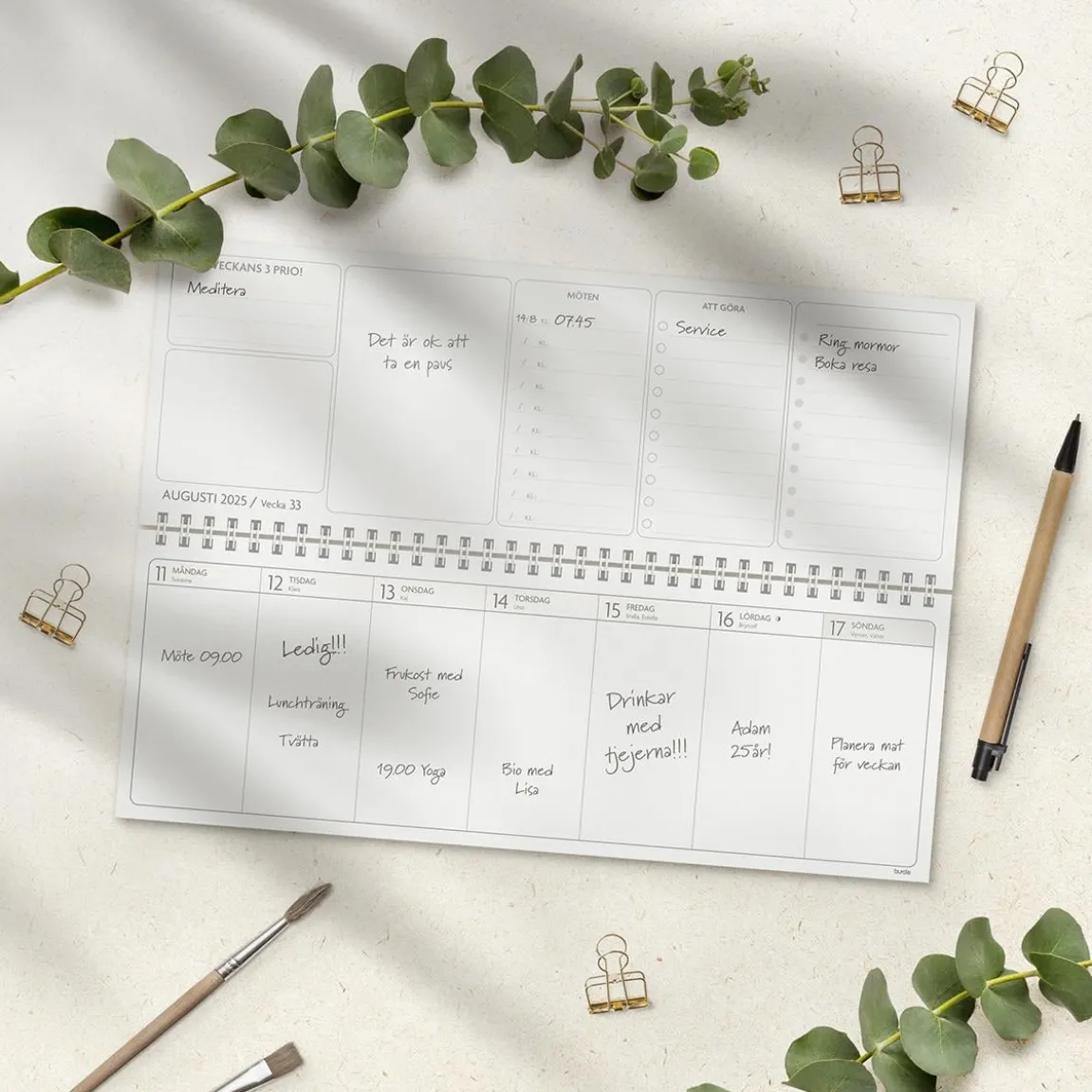 Almanacka Burde 1487 Stor Plankalender Få det gjort 2027