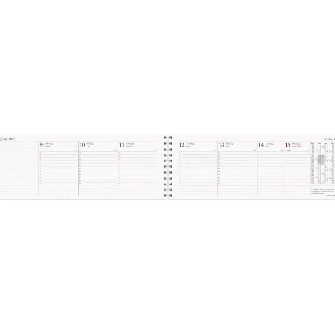 Almanacka Burde 1351 Stor Plankalender Spiral 2027
