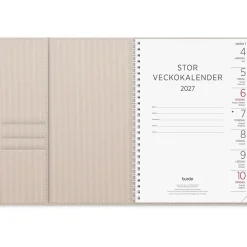 Almanacka Burde 5709 Stor Veckokalender Amelia 2027 Beige A5