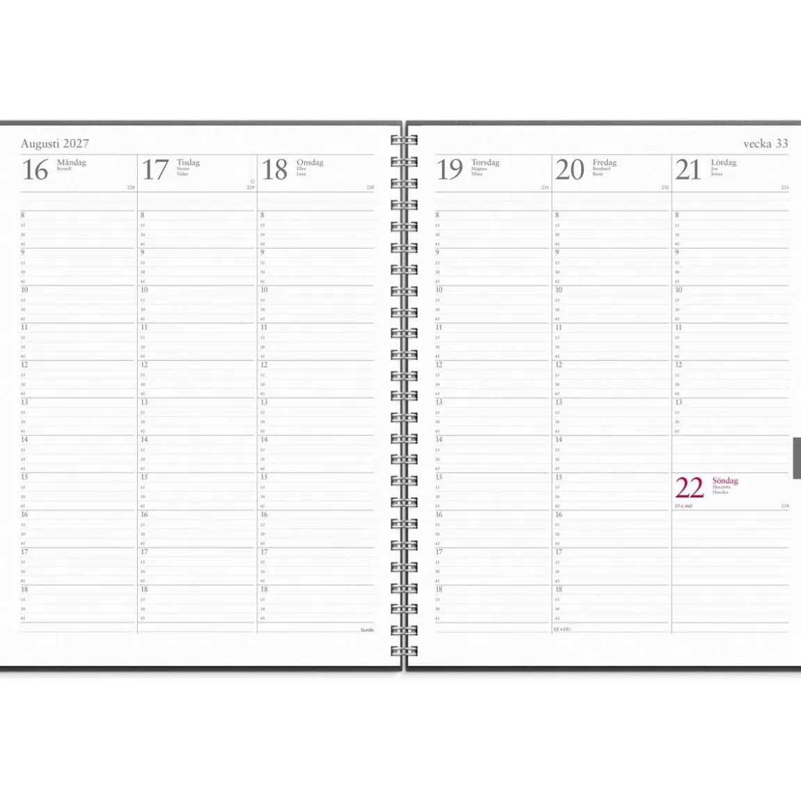 Almanacka Burde 5100 Veckojournal ECO Line 2027