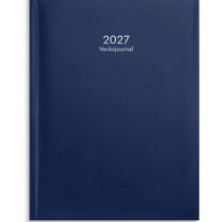 Almanacka Burde 1110 Veckojournal Konstläder Inbunden 2027 Mörkblå