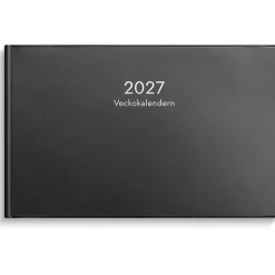 Almanacka Burde 1412 Veckokalendern Plast 2027 Svart