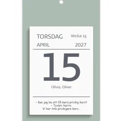 Almanacka Burde 1310 Väggplån med dagblock Humor 2027