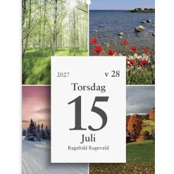 Almanacka Burde 1301 Väggplån med dagblock Årstiderna 2027