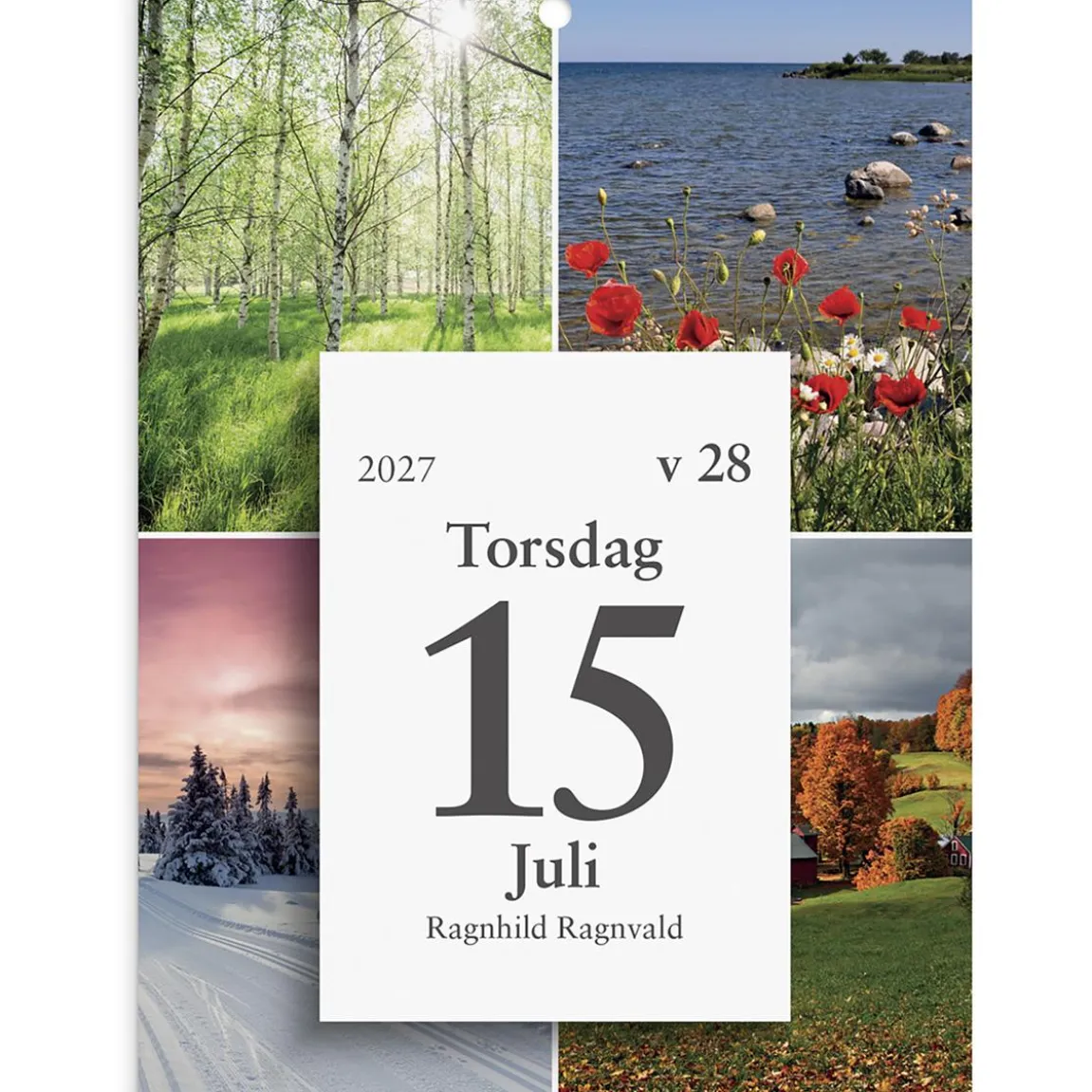 Almanacka Burde 1301 Väggplån med dagblock Årstiderna 2027