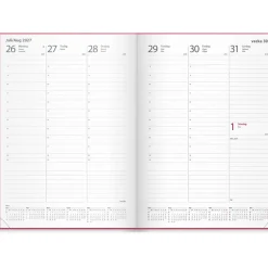 Almanacka Burde 1179 Weekly Konstläder Inbunden 2027 Rosa A5