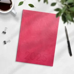 Almanacka Burde 1179 Weekly Konstläder Inbunden 2027 Rosa A5