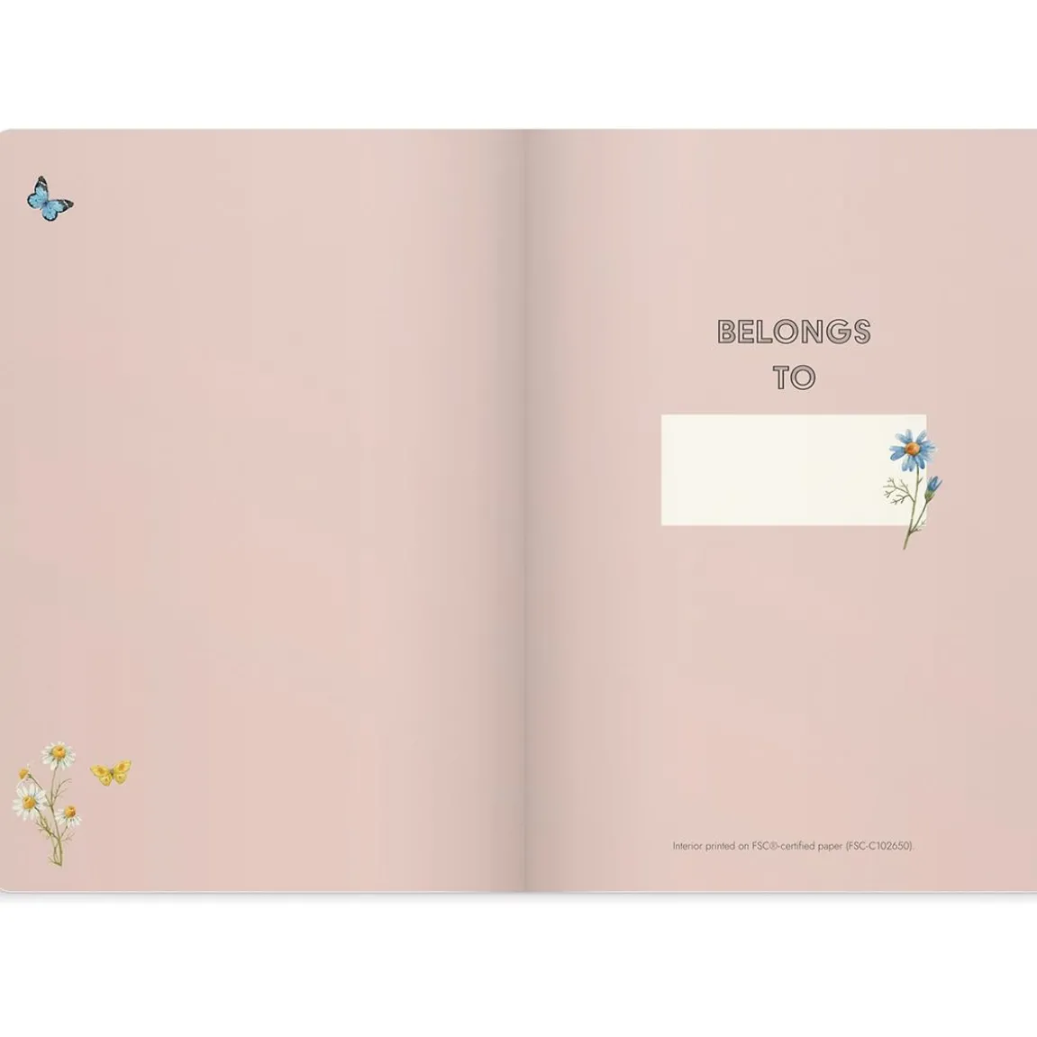 Anteckningsbok Burde DeLuxe Meadow Linjerad Rosa A5