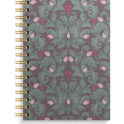 Anteckningsbok Burde Spiral Flower Linjerad Burgundy A5