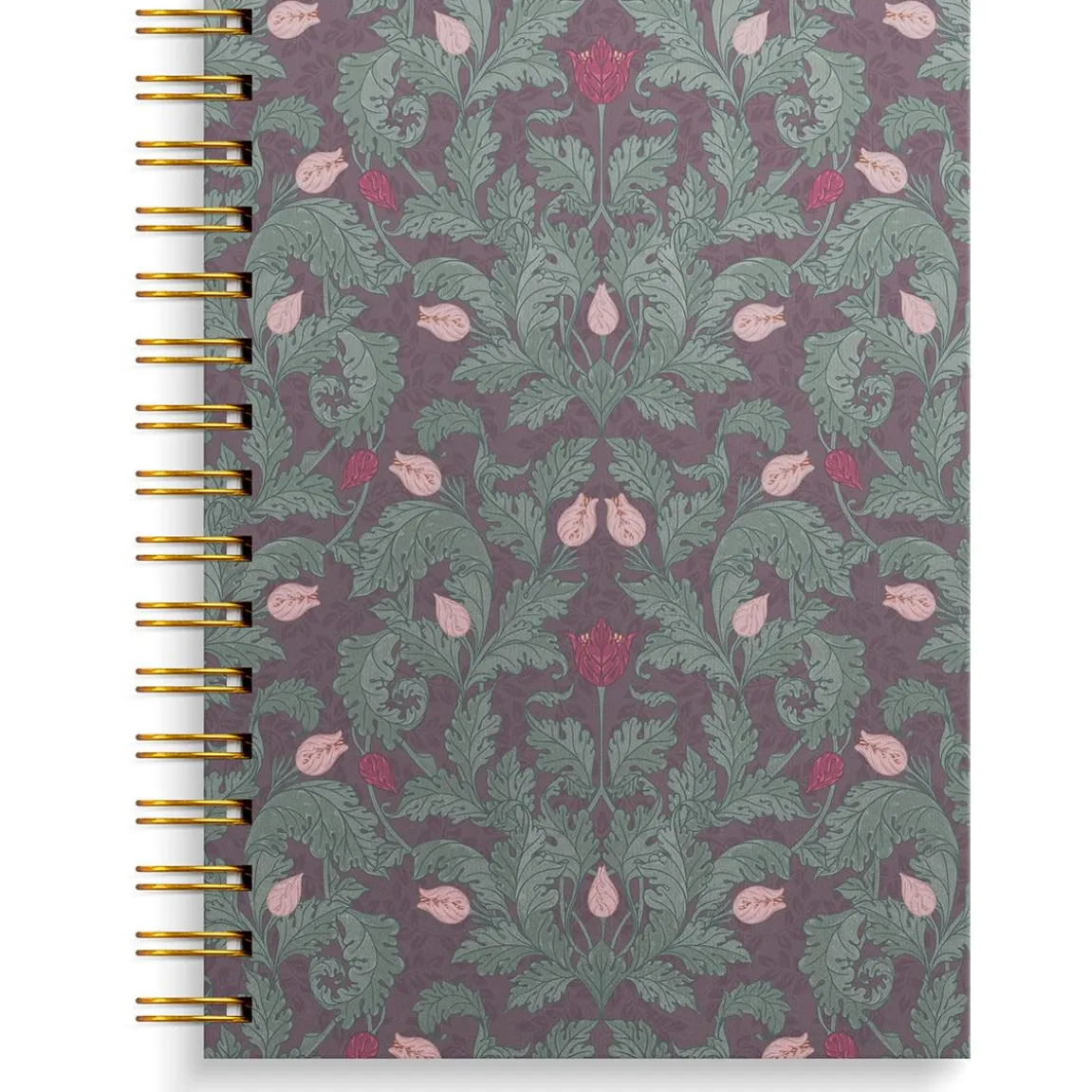 Anteckningsbok Burde Spiral Flower Linjerad Burgundy A5