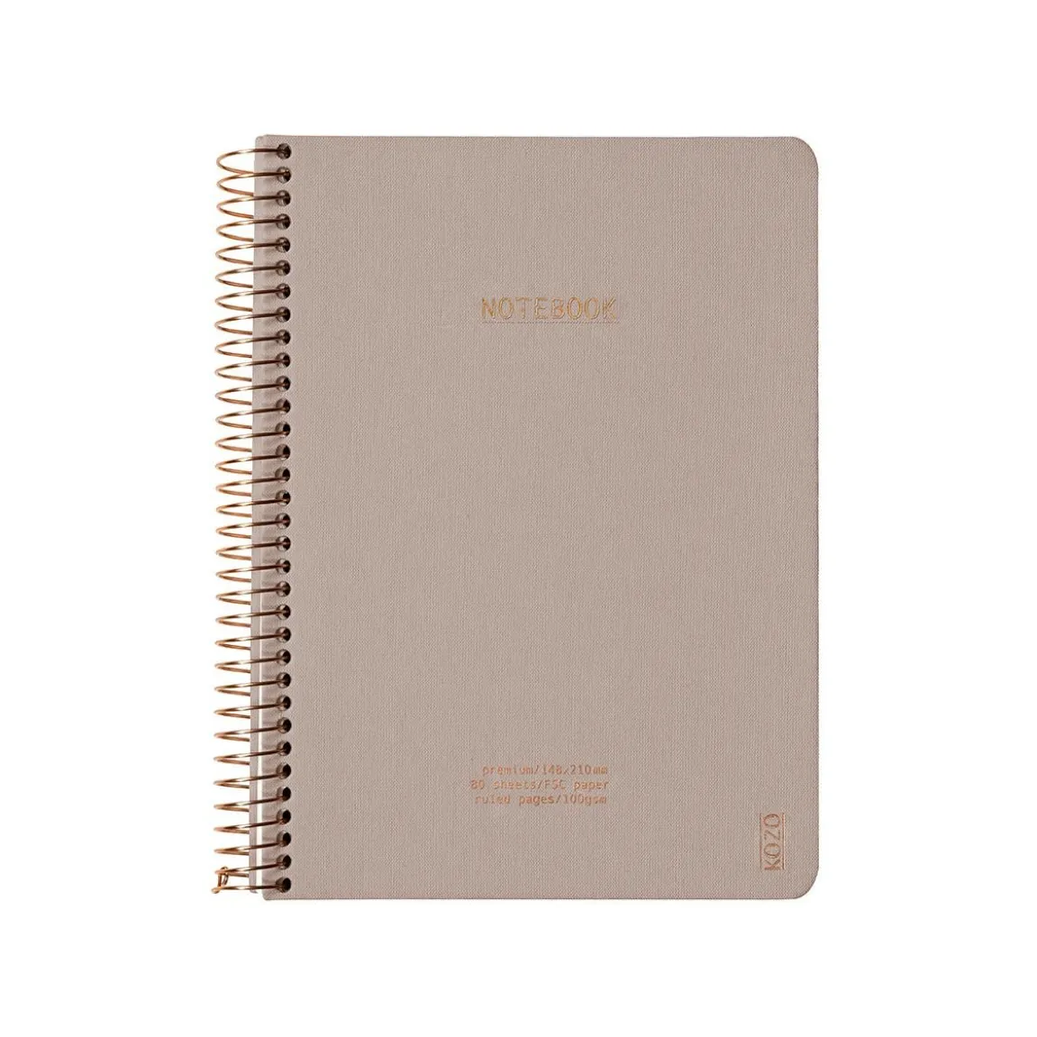 Anteckningsbok Kozo Premium Linjerad Sand A5