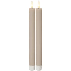 Antikljus LED Star Trading Flamme Stripe Beige