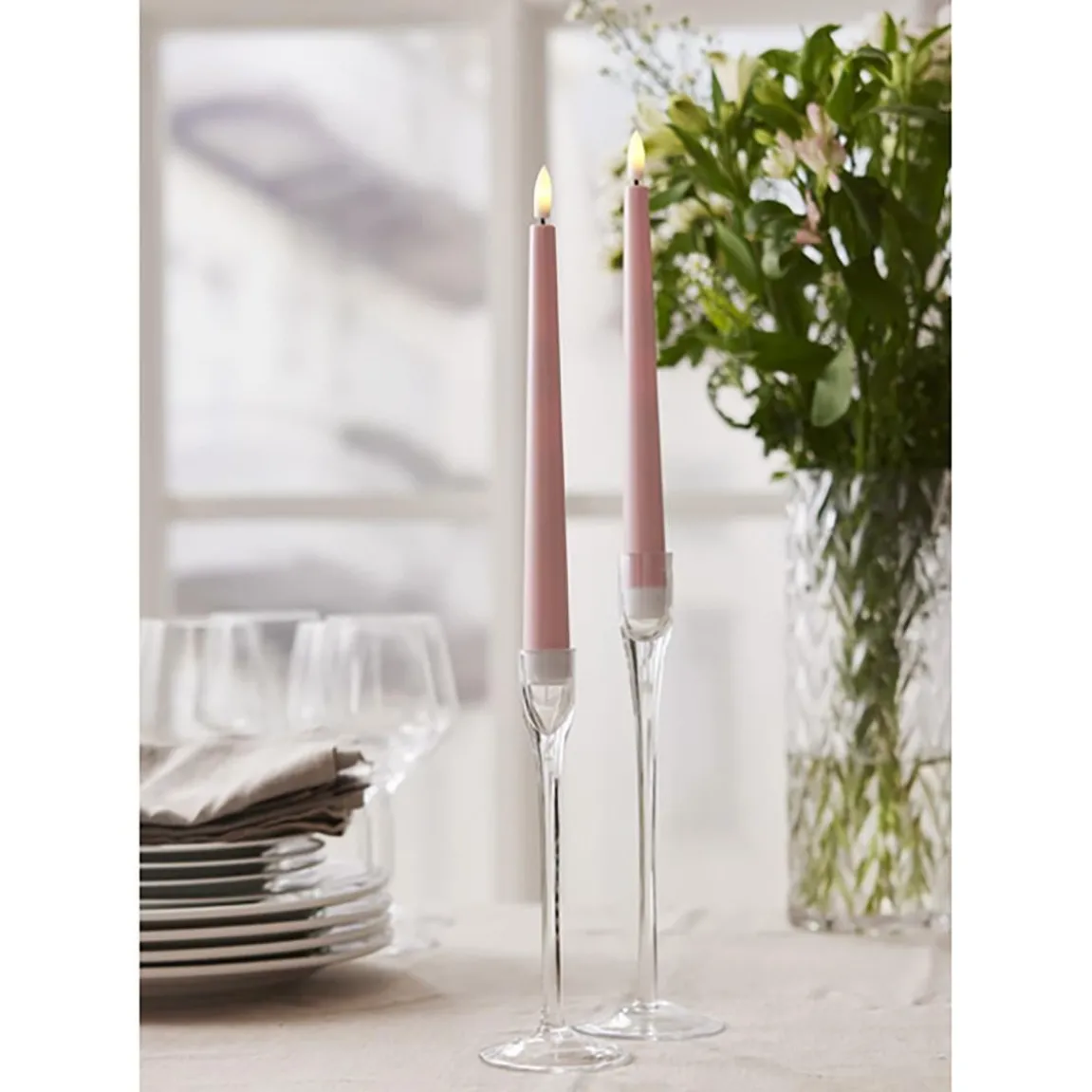 Antikljus Star Trading Flamme Candy 2-pack Rosa Pastellfärg