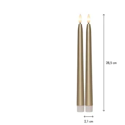 Antikljus Star Trading LED Flamme Metal Guld 28,5cm
