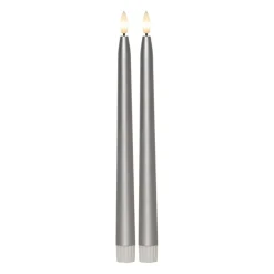 Antikljus Star Trading LED Flamme Metal Silver 28,5cm