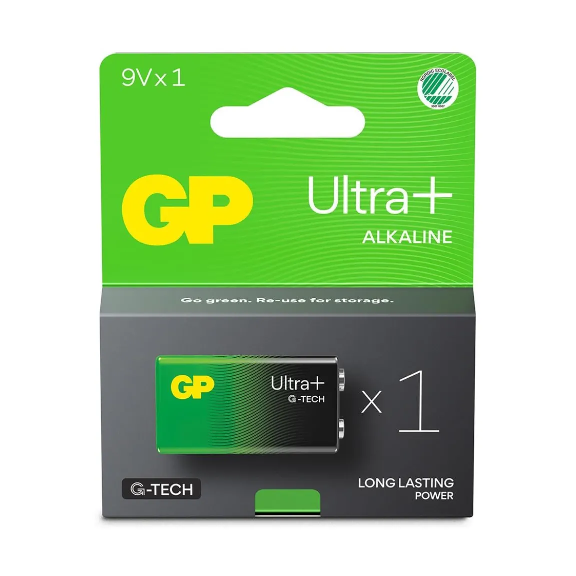 Batteri GP Ultra + G-Tech Alkaline 6LF22/9V