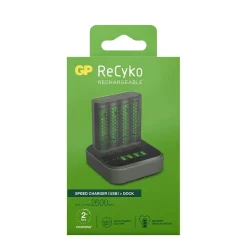 Batteriladdare GP ReCyko med laddningsdocka inkl 4 AA batterier