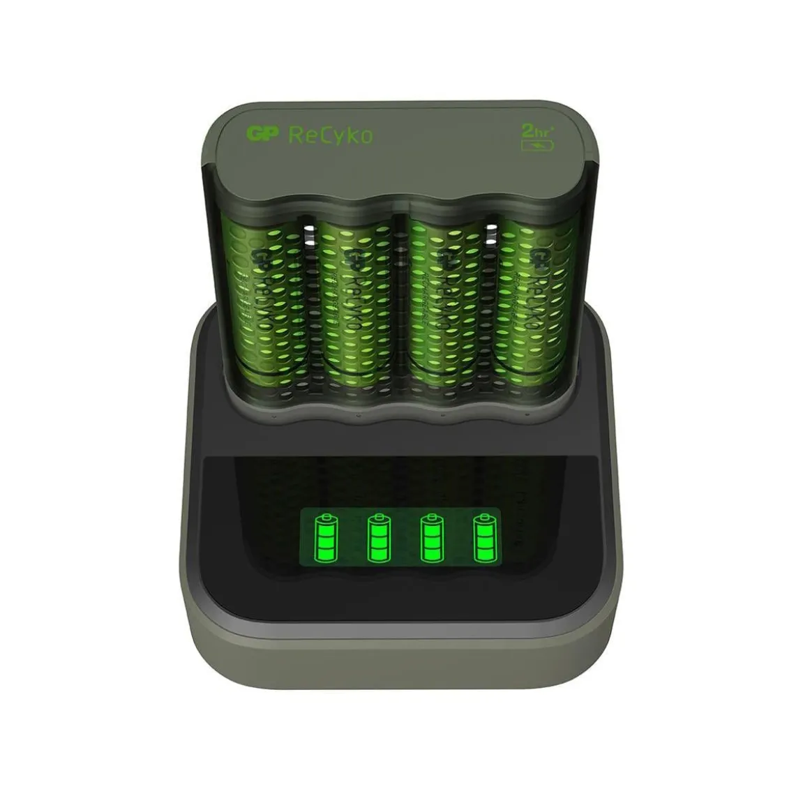 Batteriladdare GP ReCyko med laddningsdocka inkl 4 AA batterier