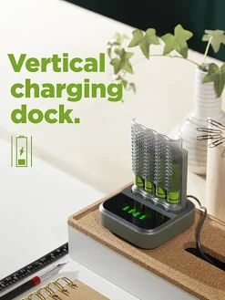 Batteriladdare GP ReCyko med laddningsdocka inkl 4 AA batterier