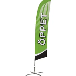 Beachflagga Öppet inkl. stång & kryssfot
