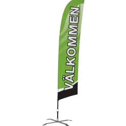 Beachflagga VÄLKOMMEN inkl.stång & kryssfot