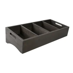 Besticklåda Lutande 4-fack Mörkgrå Ek 27,7x16,4x59cm