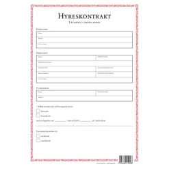 Blankett Hyreskontrakt Lägenhet 2:a Hand Med Kopia A4