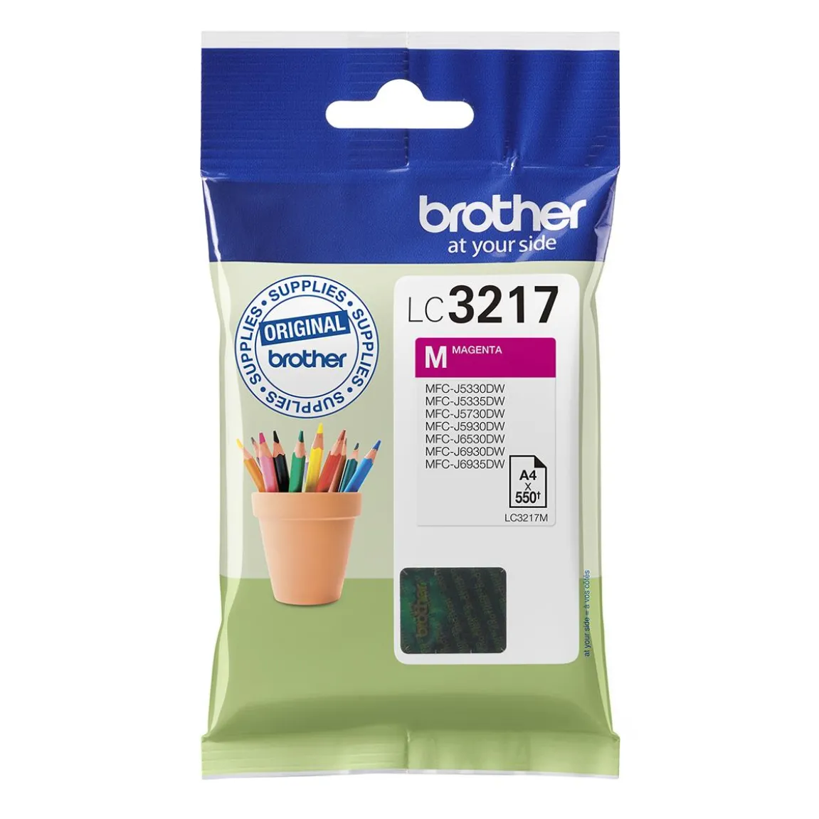 Bläckpatron Brother 550 Sidor LC3217M Magenta