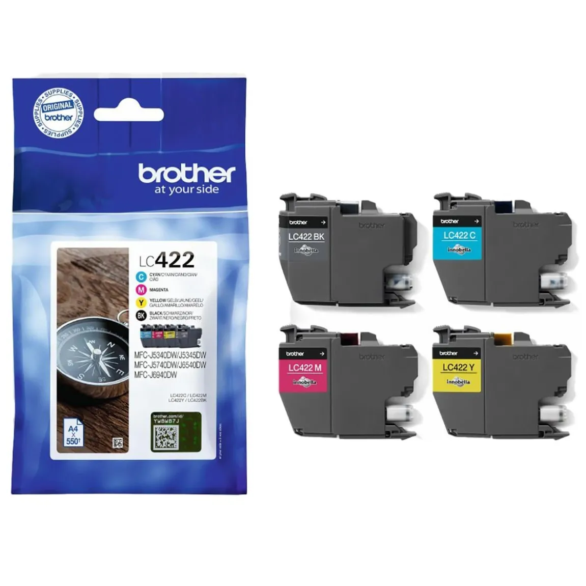 Bläckpatron Brother Value Pack BROLC422VAL CMYK