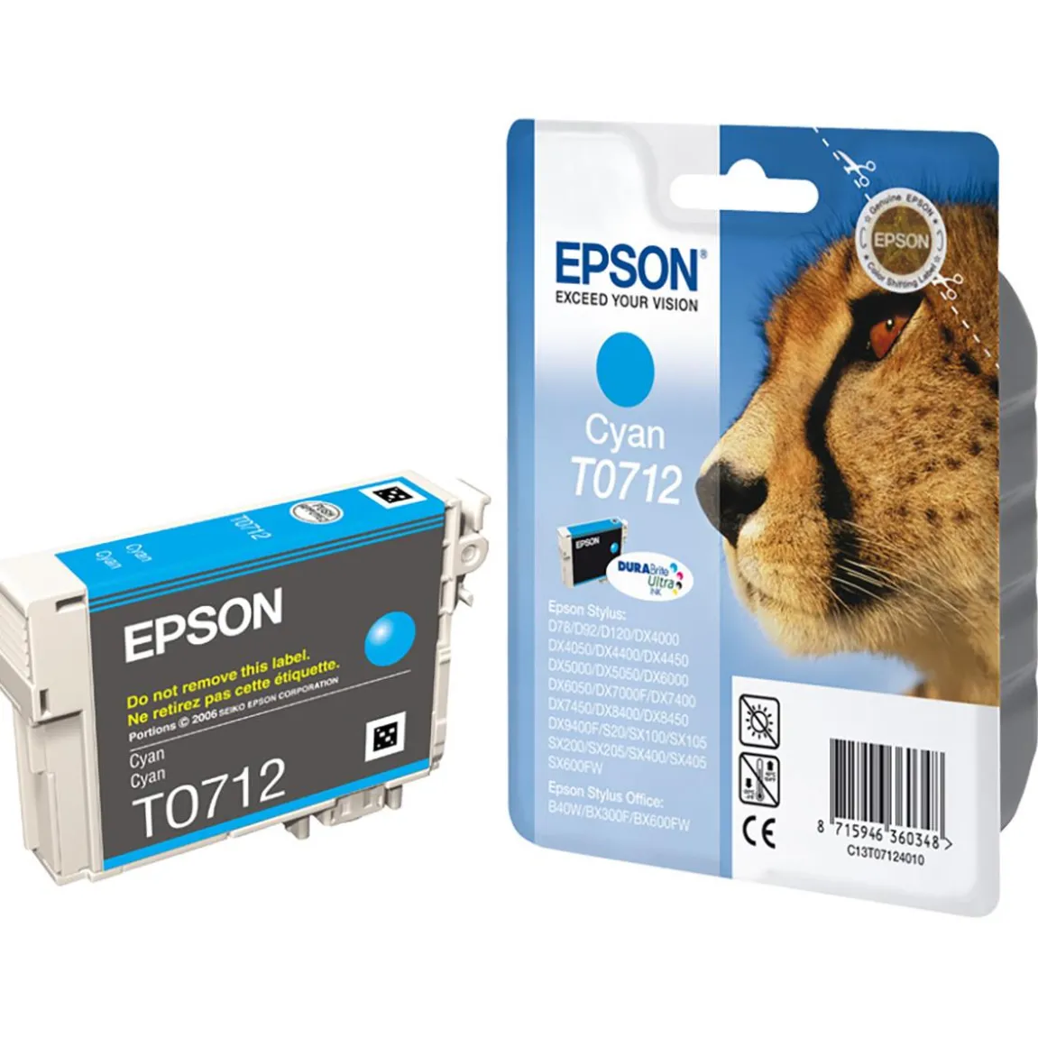 Bläckpatron Epson T0712 C13T07124011 Cyan