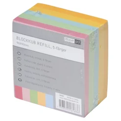 Blockkub Limmad Mix Färg 90x90mm 500 Blad