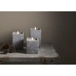 Blockljus Star Trading LED Flamme Cem Grå 11,5cm