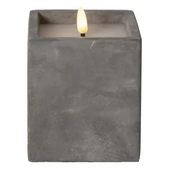 Blockljus Star Trading LED Flamme Cem Grå 11,5cm