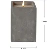 Blockljus Star Trading LED Flamme Cem Grå 14,5cm