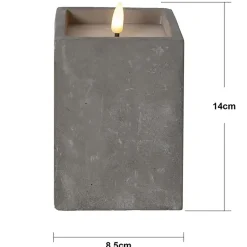 Blockljus Star Trading LED Flamme Cem Grå 14,5cm