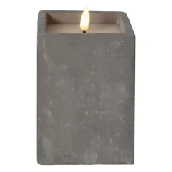 Blockljus Star Trading LED Flamme Cem Grå 14,5cm