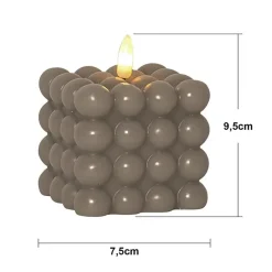 Blockljus Star Trading LED Flamme Dot Beige 9,5cm
